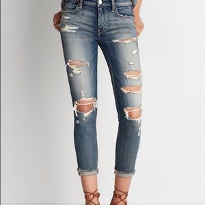 American Eagle Crop Ripped Jeans